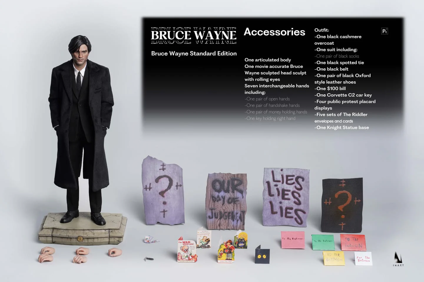 Pedido Figura Bruce Wayne en The Batman InArt (Standard Edition) (Cabello esculpido) marca Queen Studios escala 1/6 (LIMITADA) - Image 3