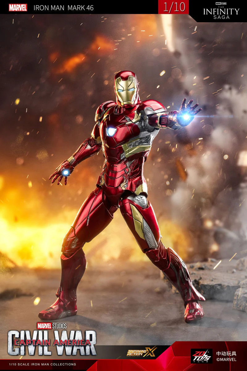 Pedido Figura Iron Man Mark 46 - Civil War Captain America marca ZD Toys escala pequeña 1/10 (18 cm) - Image 3