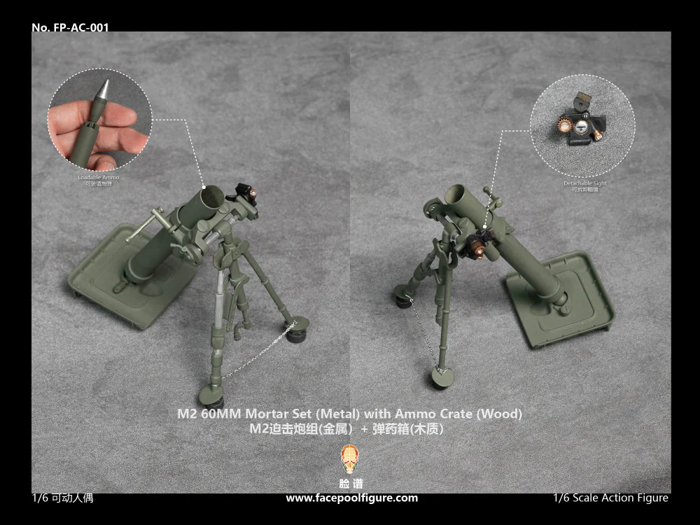 Pedido Set de Accesorios USMC Mortero M2 60mm marca Facepool FPAC001 escala 1/6 - Image 2