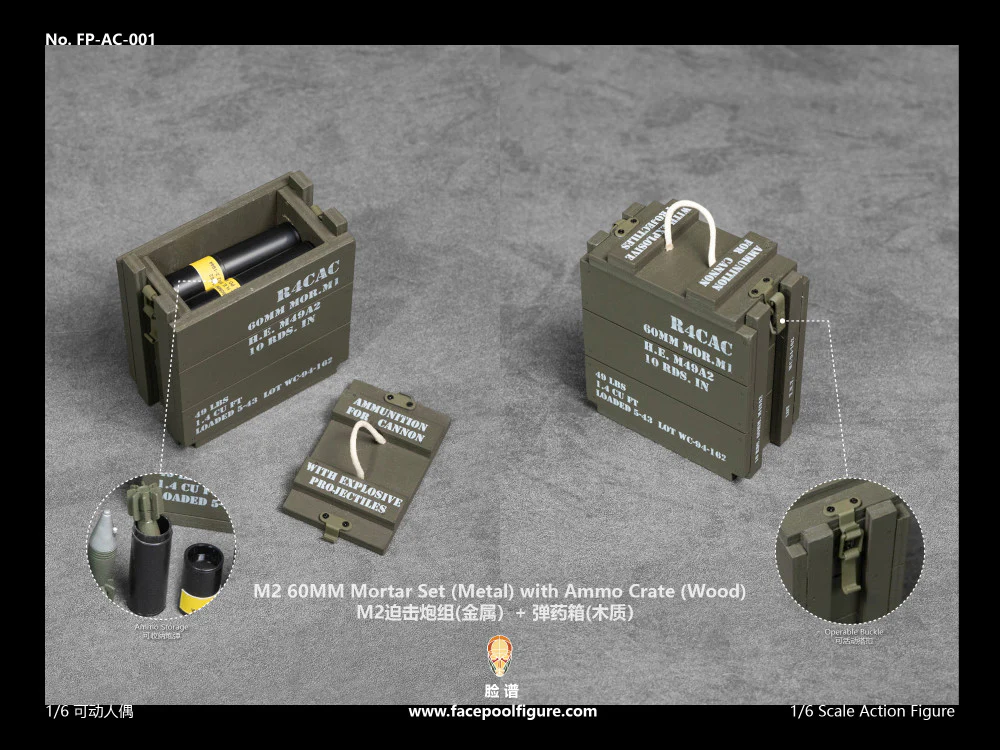 Pedido Set de Accesorios USMC Mortero M2 60mm marca Facepool FPAC001 escala 1/6 - Image 3
