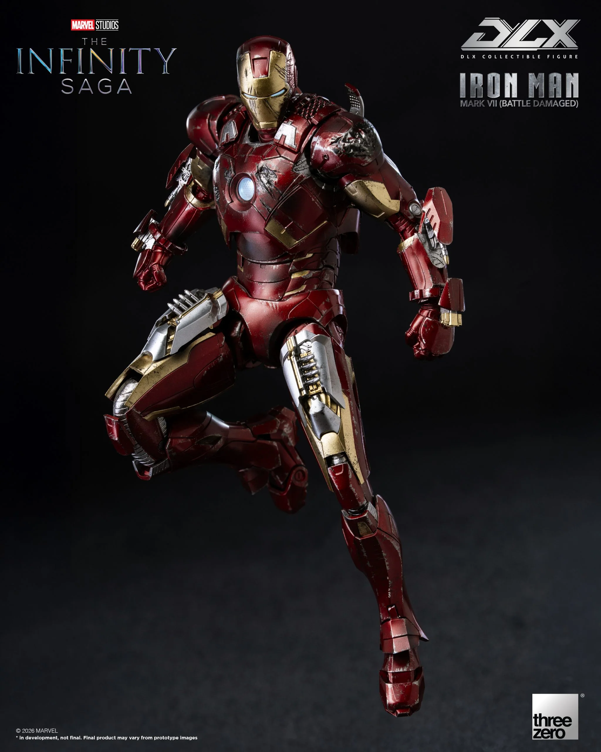 Preventa Figura DLX Iron Man Mark 7 (Battle Damage) - Avengers Infinity Saga marca Threezero 3Z0969 escala pequeña 1/12