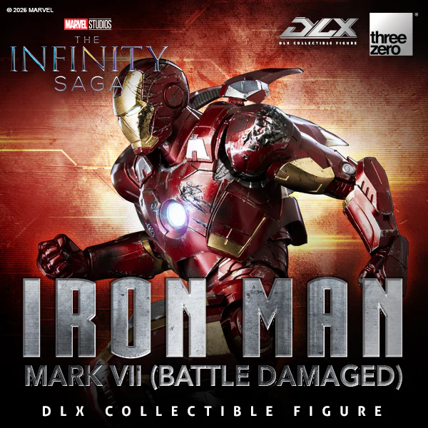 Preventa Figura DLX Iron Man Mark 7 (Battle Damage) - Avengers Infinity Saga marca Threezero 3Z0969 escala pequeña 1/12 - Image 2