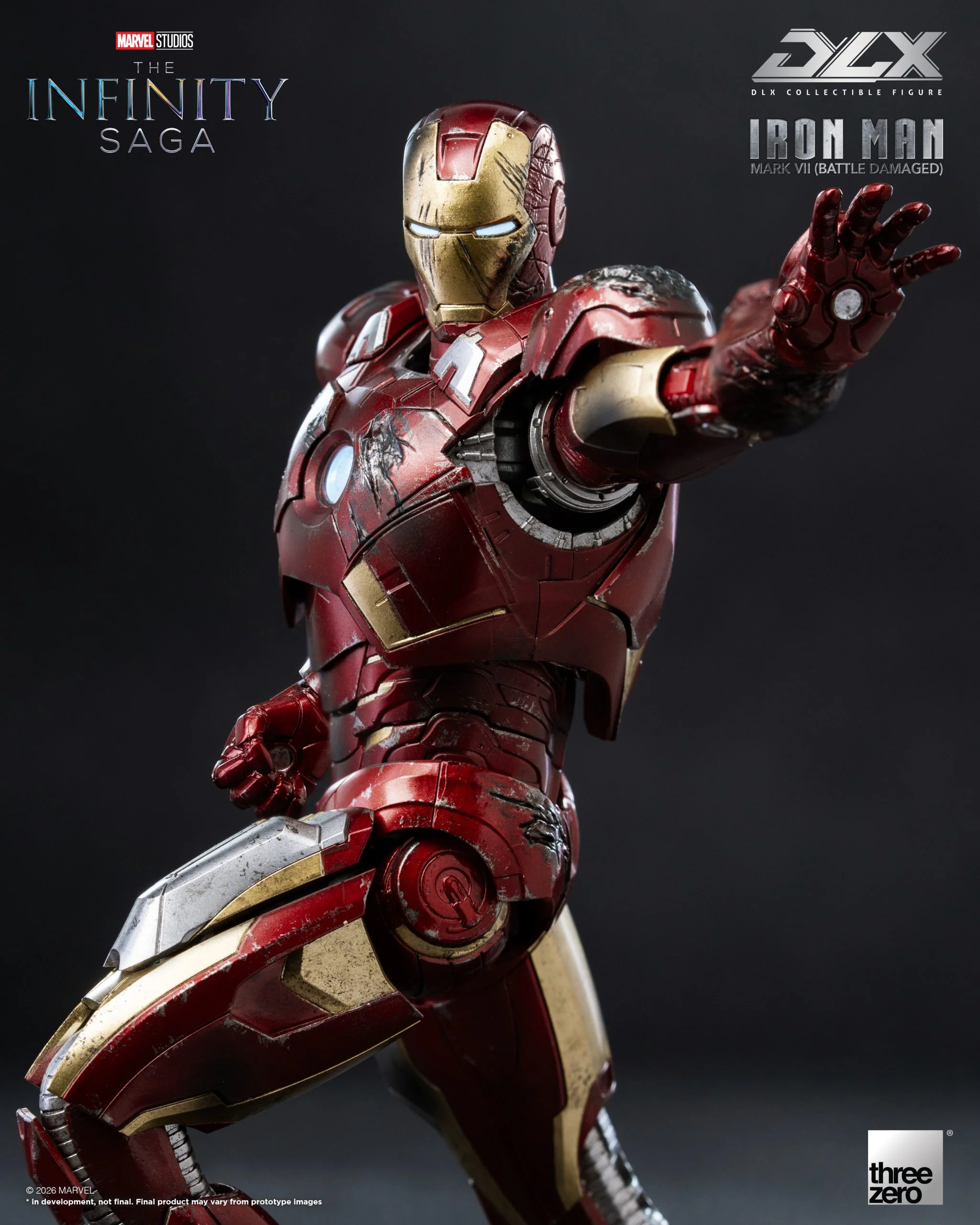 Preventa Figura DLX Iron Man Mark 7 (Battle Damage) - Avengers Infinity Saga marca Threezero 3Z0969 escala pequeña 1/12 - Image 3