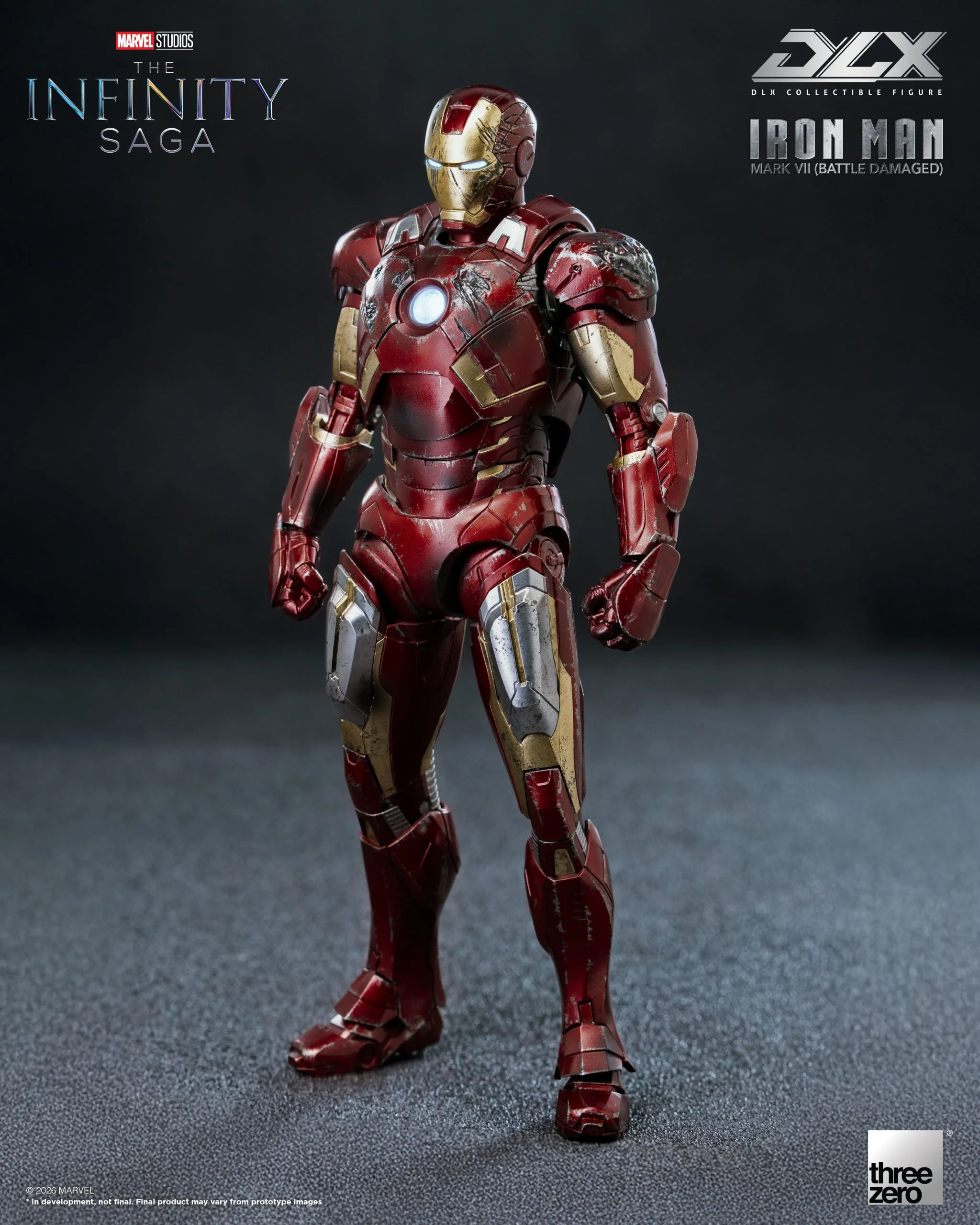 Preventa Figura DLX Iron Man Mark 7 (Battle Damage) - Avengers Infinity Saga marca Threezero 3Z0969 escala pequeña 1/12 - Image 4