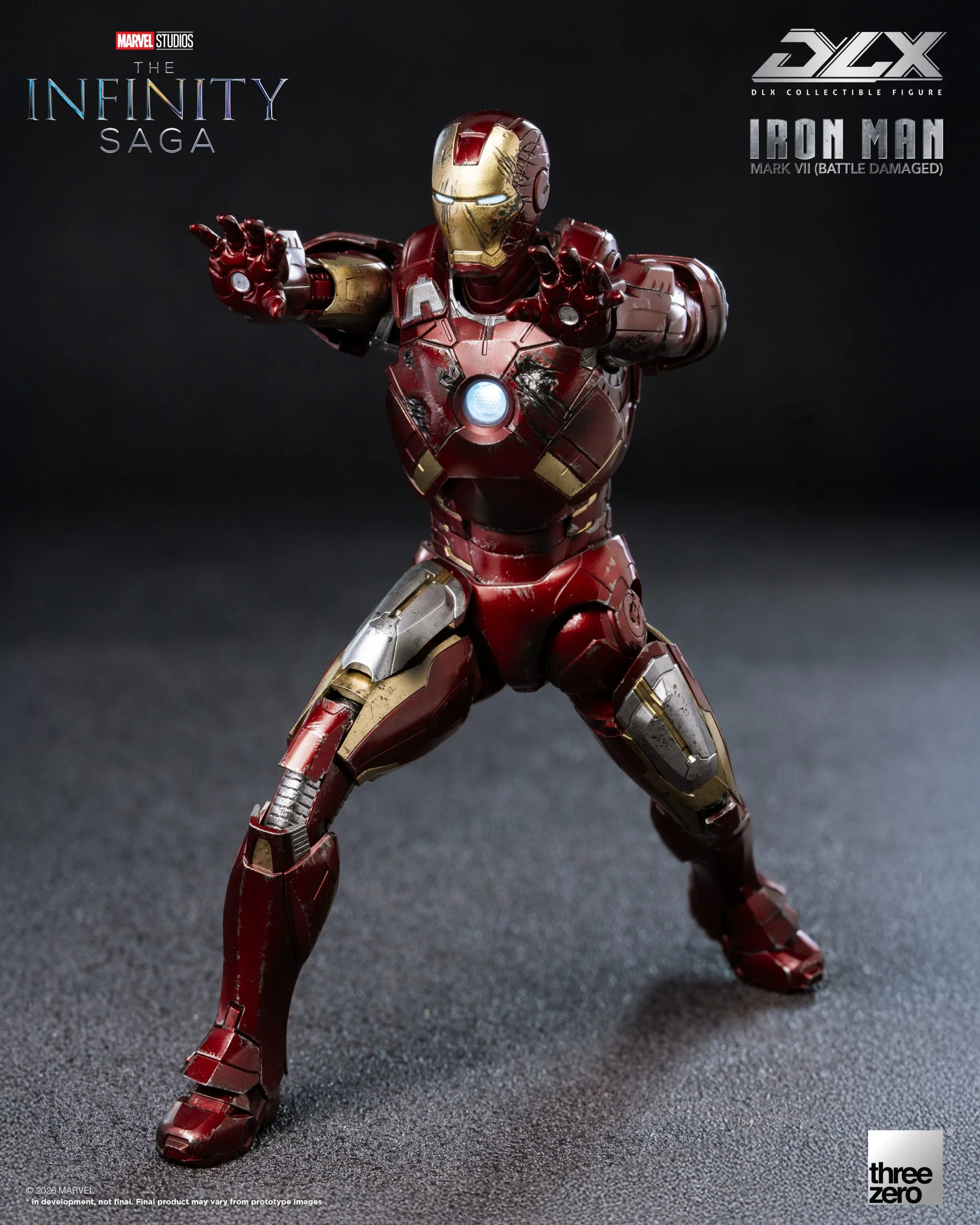 Preventa Figura DLX Iron Man Mark 7 (Battle Damage) - Avengers Infinity Saga marca Threezero 3Z0969 escala pequeña 1/12 - Image 7