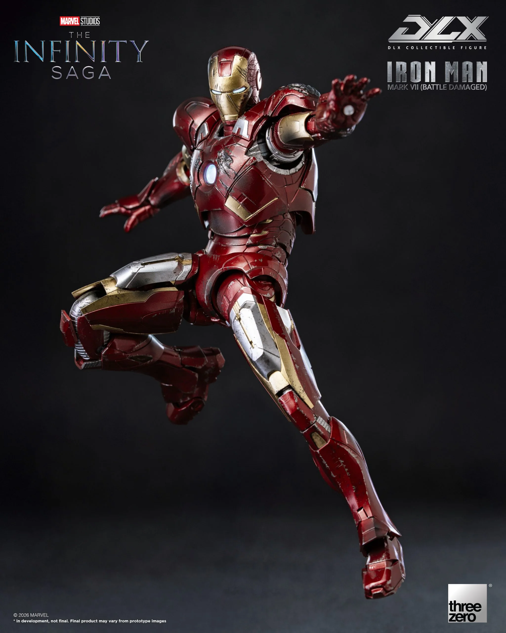 Preventa Figura DLX Iron Man Mark 7 (Battle Damage) - Avengers Infinity Saga marca Threezero 3Z0969 escala pequeña 1/12 - Image 8