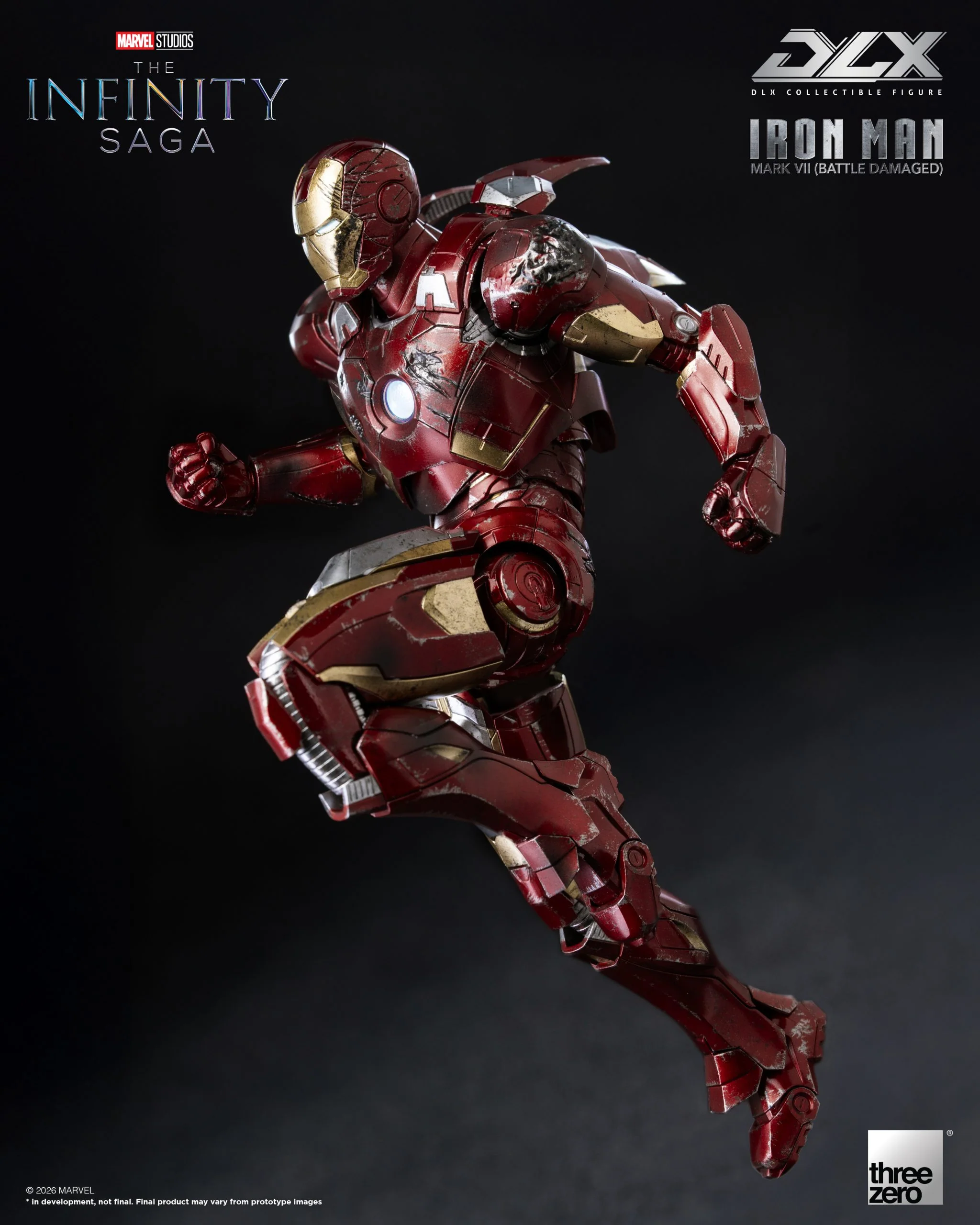 Preventa Figura DLX Iron Man Mark 7 (Battle Damage) - Avengers Infinity Saga marca Threezero 3Z0969 escala pequeña 1/12 - Image 9