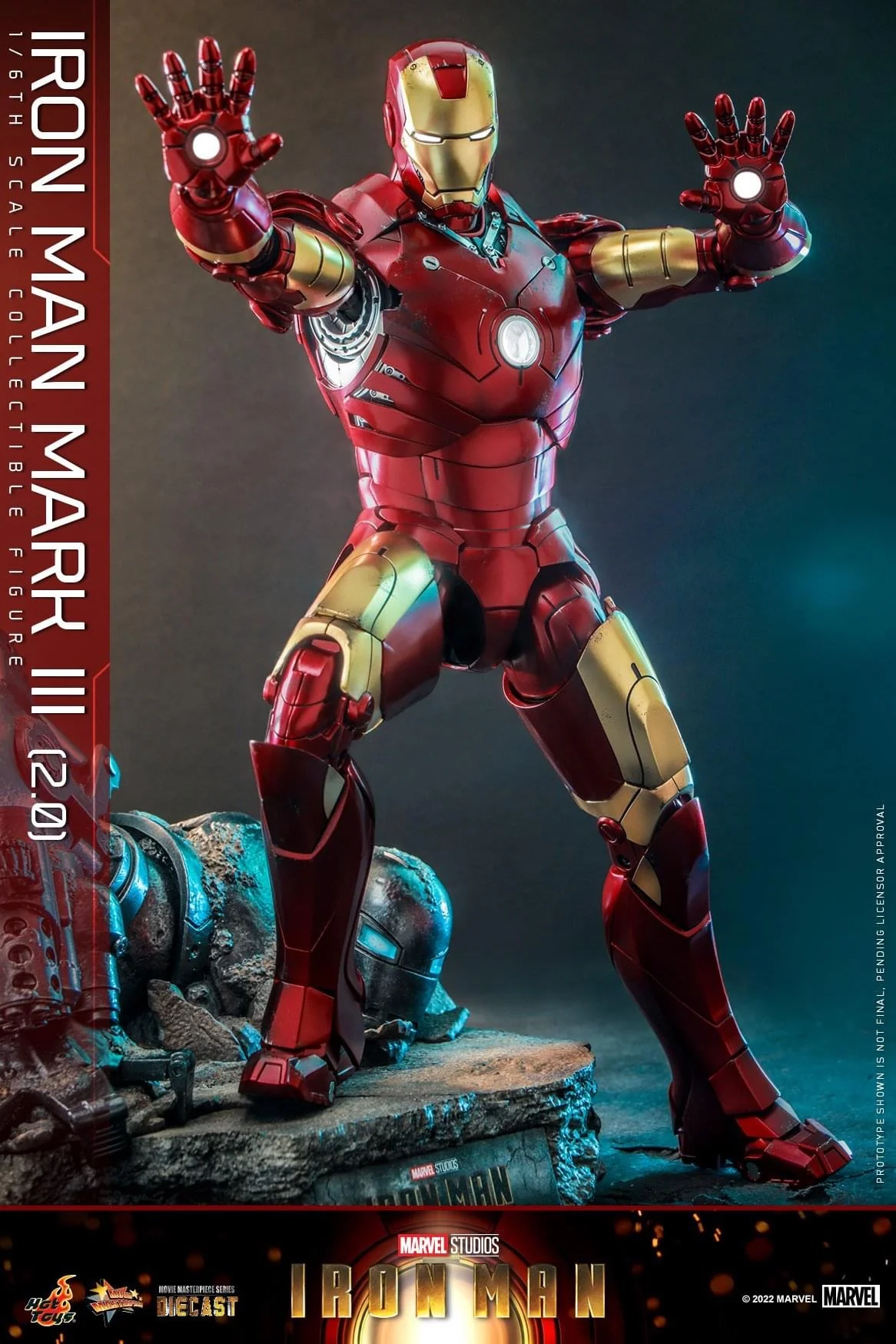 Preventa Figura Iron Man Mark III (2.0) Diecast marca Hot Toys MMS664D48 escala 1/6 - Image 10