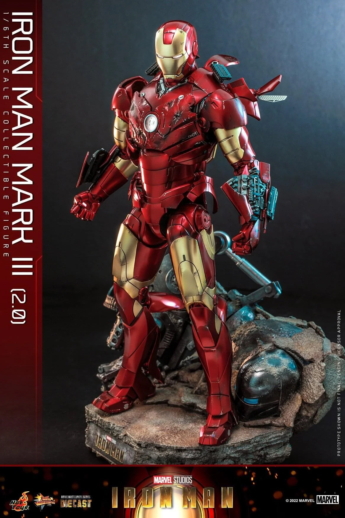 Preventa Figura Iron Man Mark III (2.0) Diecast marca Hot Toys MMS664D48 escala 1/6 - Image 13