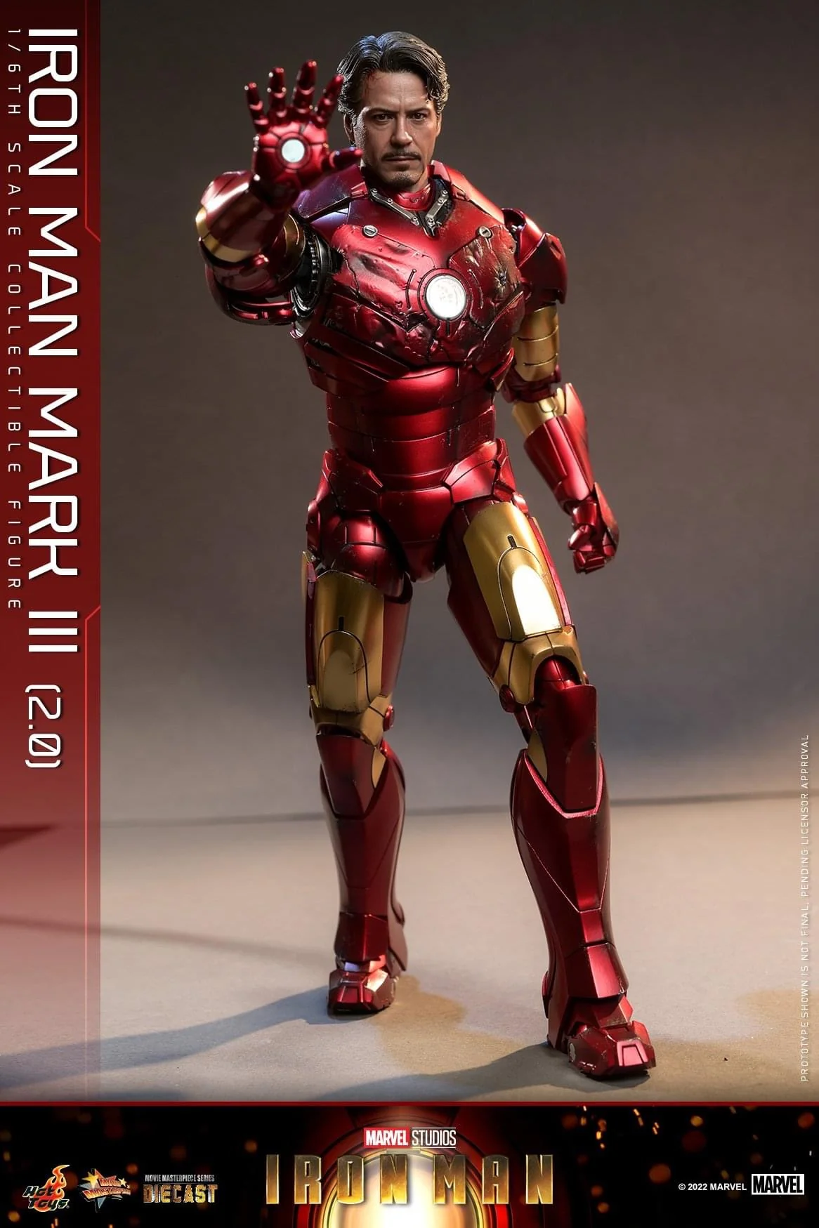 Preventa Figura Iron Man Mark III (2.0) Diecast marca Hot Toys MMS664D48 escala 1/6 - Image 6