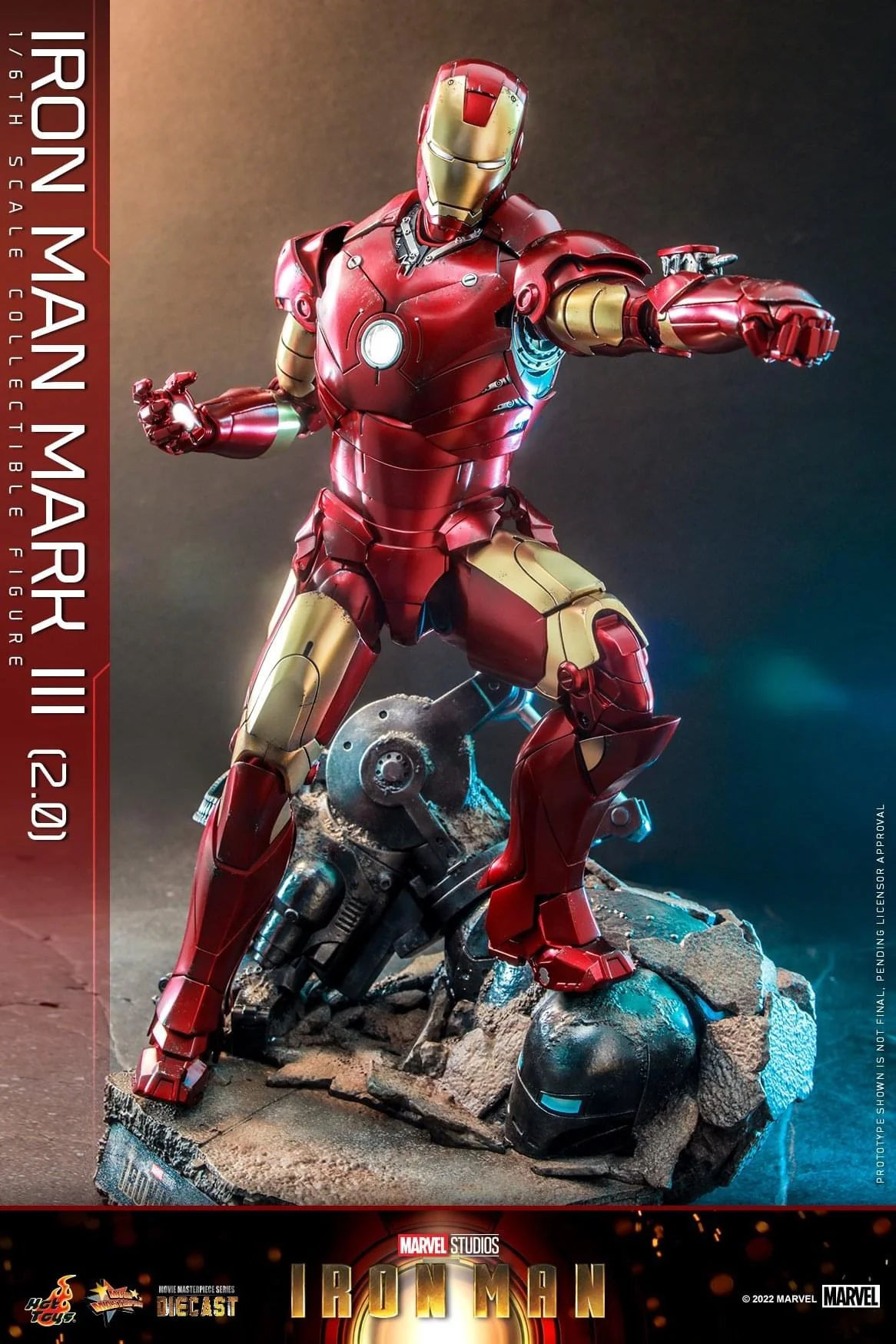 Preventa Figura Iron Man Mark III (2.0) Diecast marca Hot Toys MMS664D48 escala 1/6 - Image 8