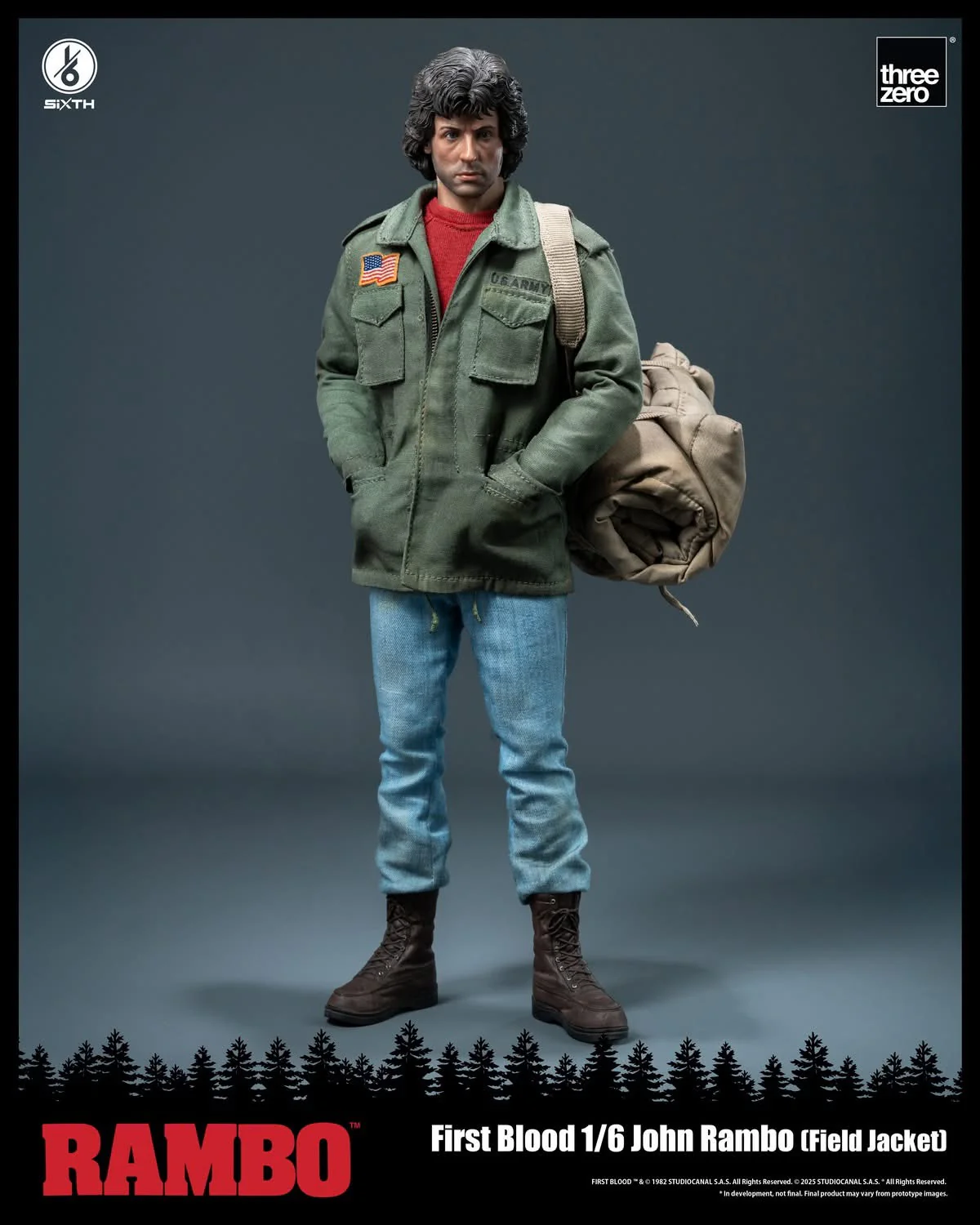 Preventa Figura John Rambo (Field Jacket) - Rambo: First Blood marca Threezero 3Z0553 escala 1/6 - Image 11
