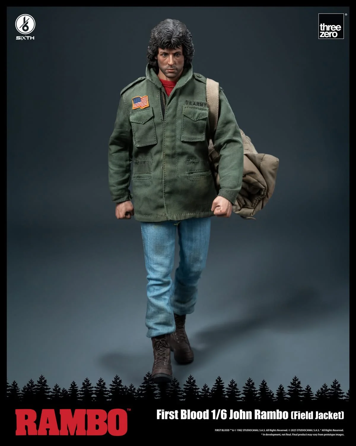 Preventa Figura John Rambo (Field Jacket) - Rambo: First Blood marca Threezero 3Z0553 escala 1/6 - Image 4
