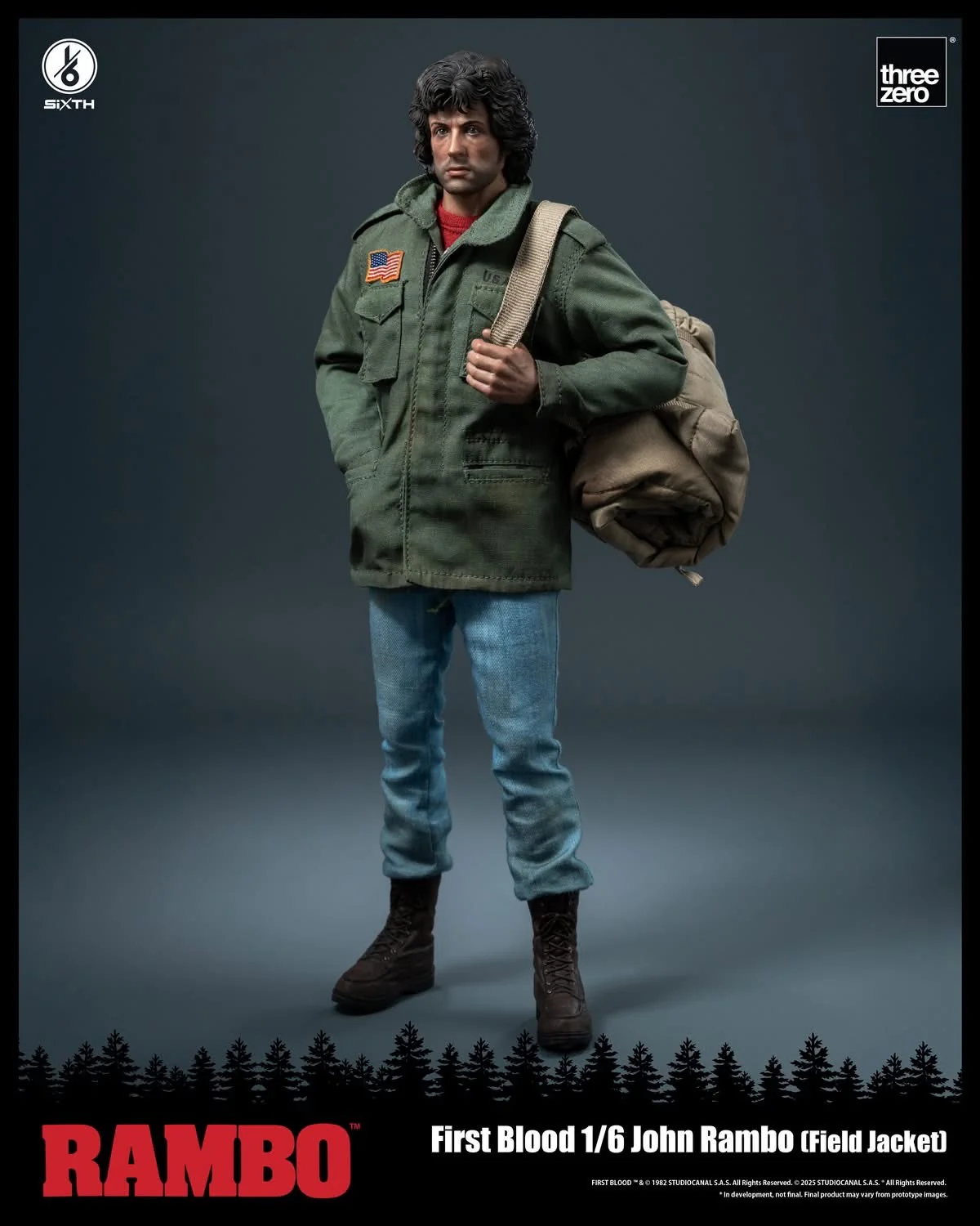 Preventa Figura John Rambo (Field Jacket) - Rambo: First Blood marca Threezero 3Z0553 escala 1/6 - Image 6