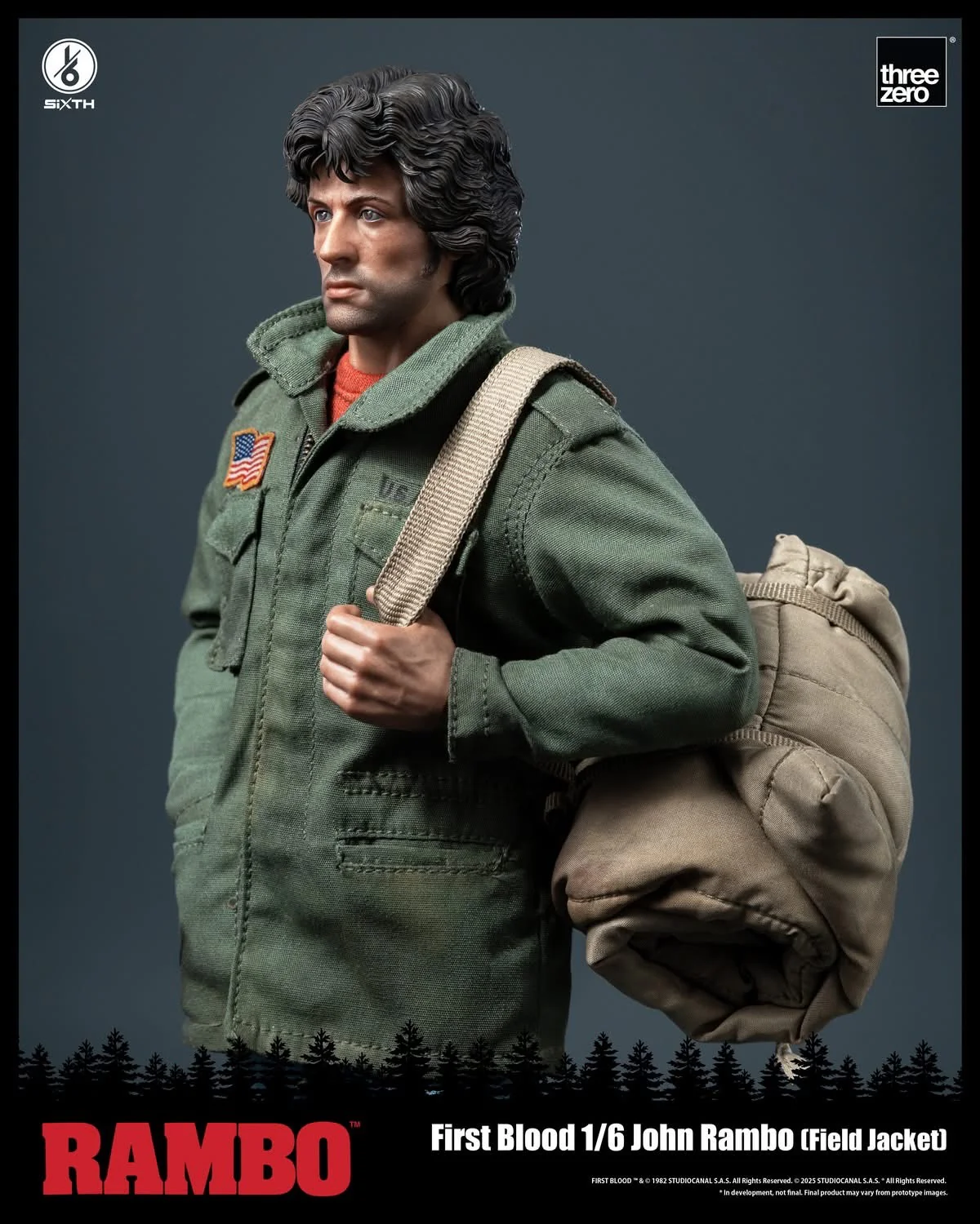 Preventa Figura John Rambo (Field Jacket) - Rambo: First Blood marca Threezero 3Z0553 escala 1/6 - Image 7